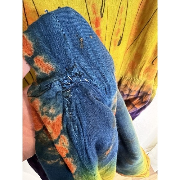 Vintage Rosey Tomato Multicolor Artistic Graphic Print Jumpsuit Size Large - Picture 7 of 14